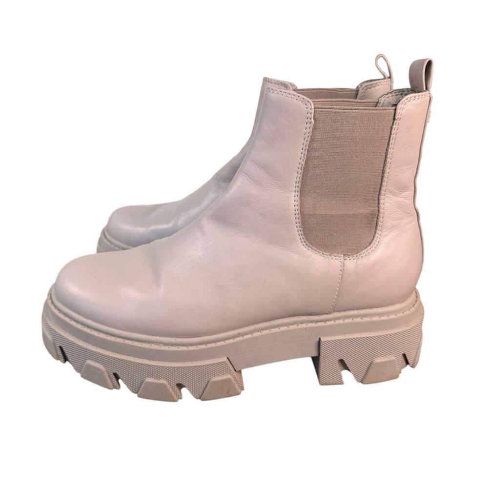 Sam Edelman Daelyn Grey Leather Lug Sole Women’s Chelsea Boots Size 8.5